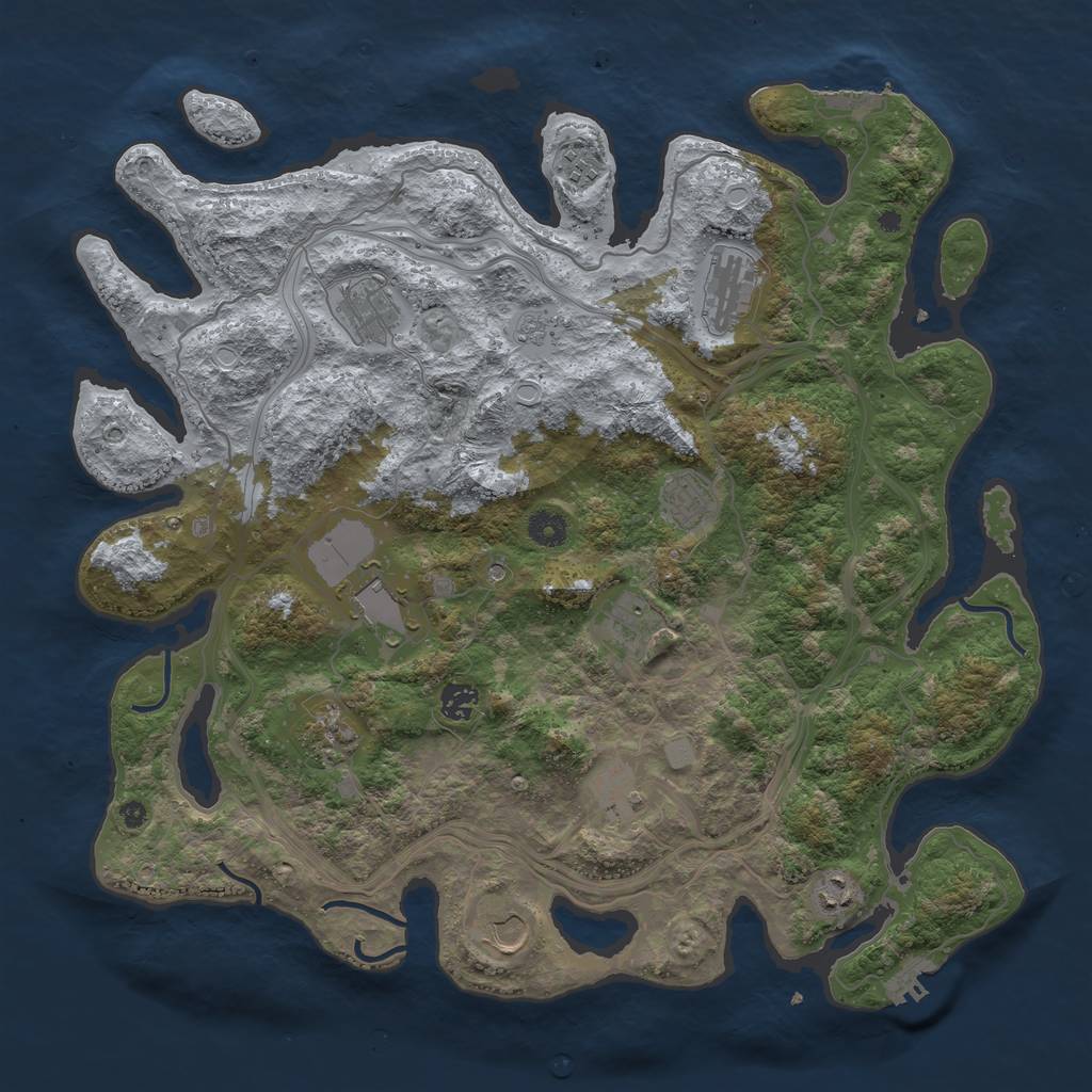 Rust Map: Procedural Map, Size: 4250, Seed: 892659055, 20 Monuments