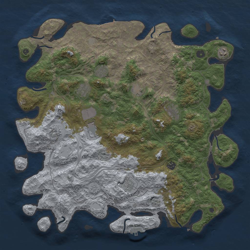 Rust Map: Procedural Map, Size: 4500, Seed: 13850, 19 Monuments
