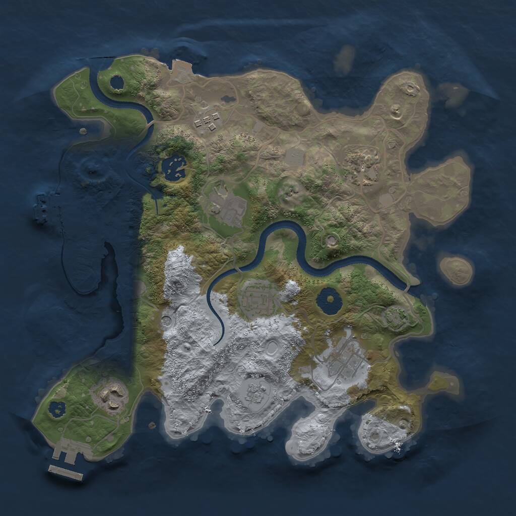 Rust Map: Procedural Map, Size: 3000, Seed: 1293168060, 13 Monuments