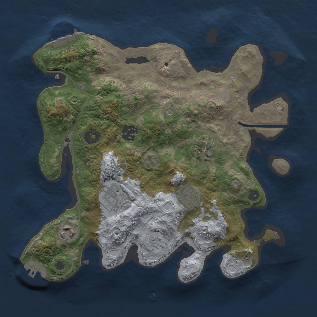 Rust Map: Procedural Map, Size: 3000, Seed: 1293168060, 14 Monuments