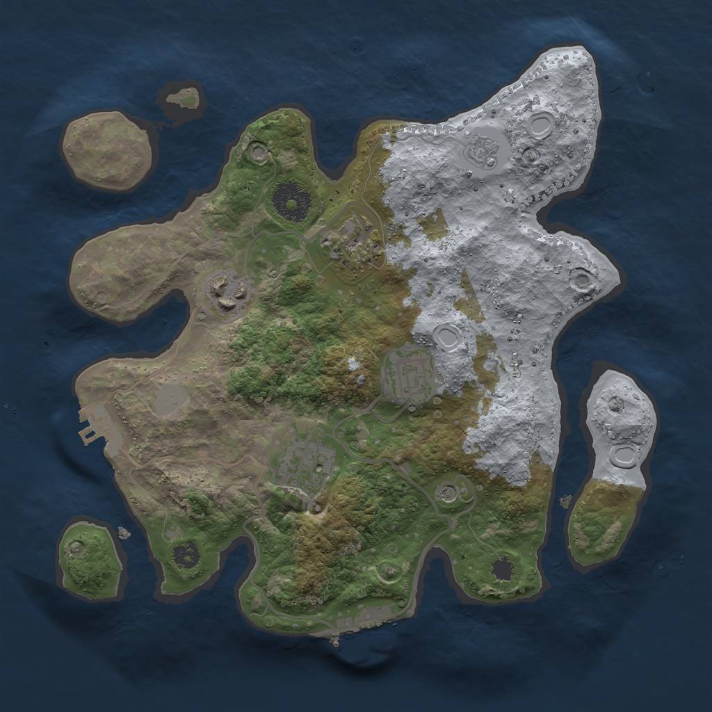 Rust Map: Procedural Map, Size: 2755, Seed: 676301, 11 Monuments