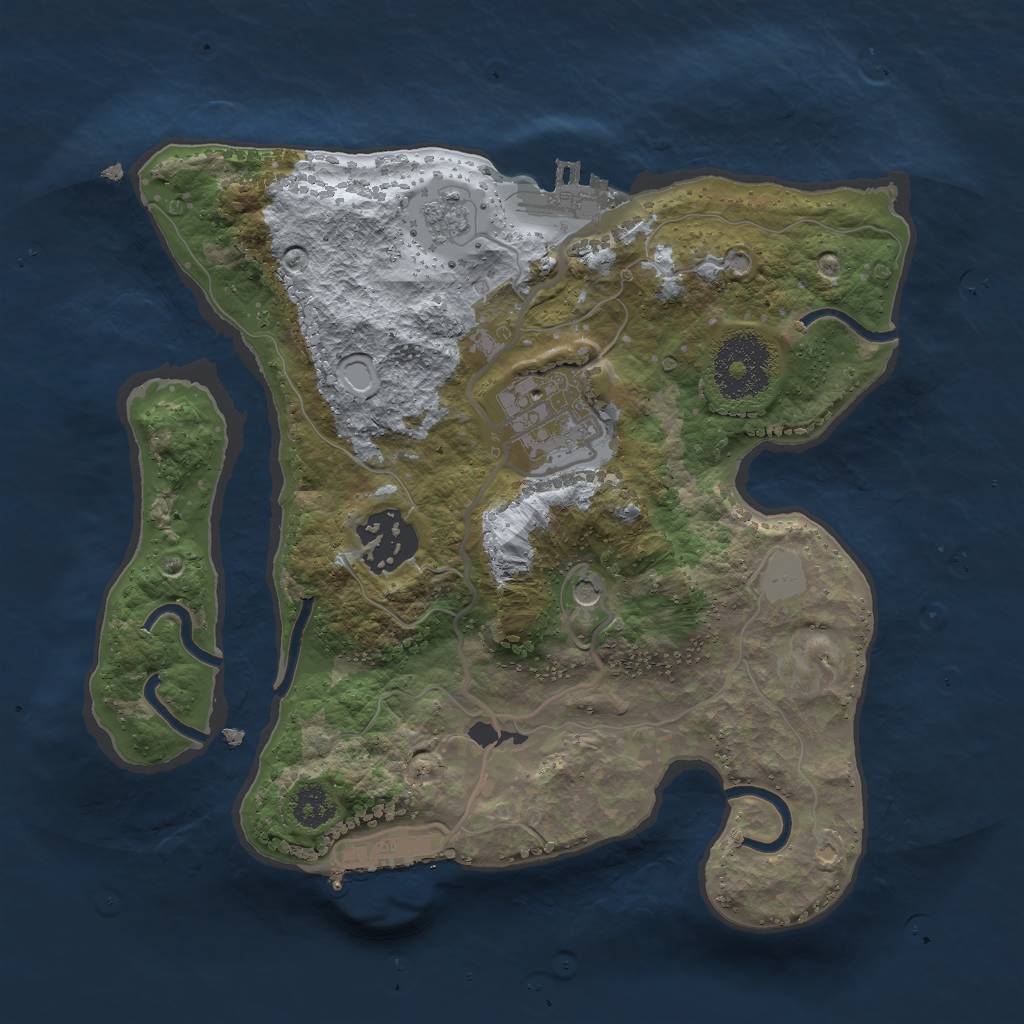 Rust Map: Procedural Map, Size: 2500, Seed: 9519, 9 Monuments