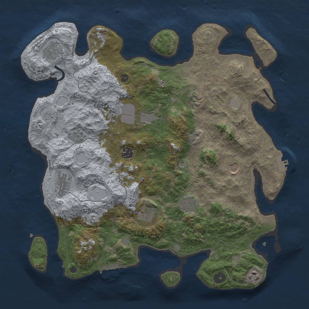 Rust Map: Procedural Map, Size: 4000, Seed: 6329267, 19 Monuments