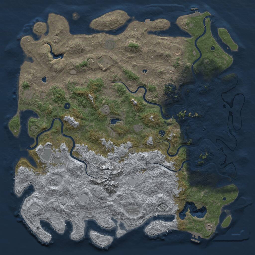 Rust Map: Procedural Map, Size: 6000, Seed: 26582, 17 Monuments
