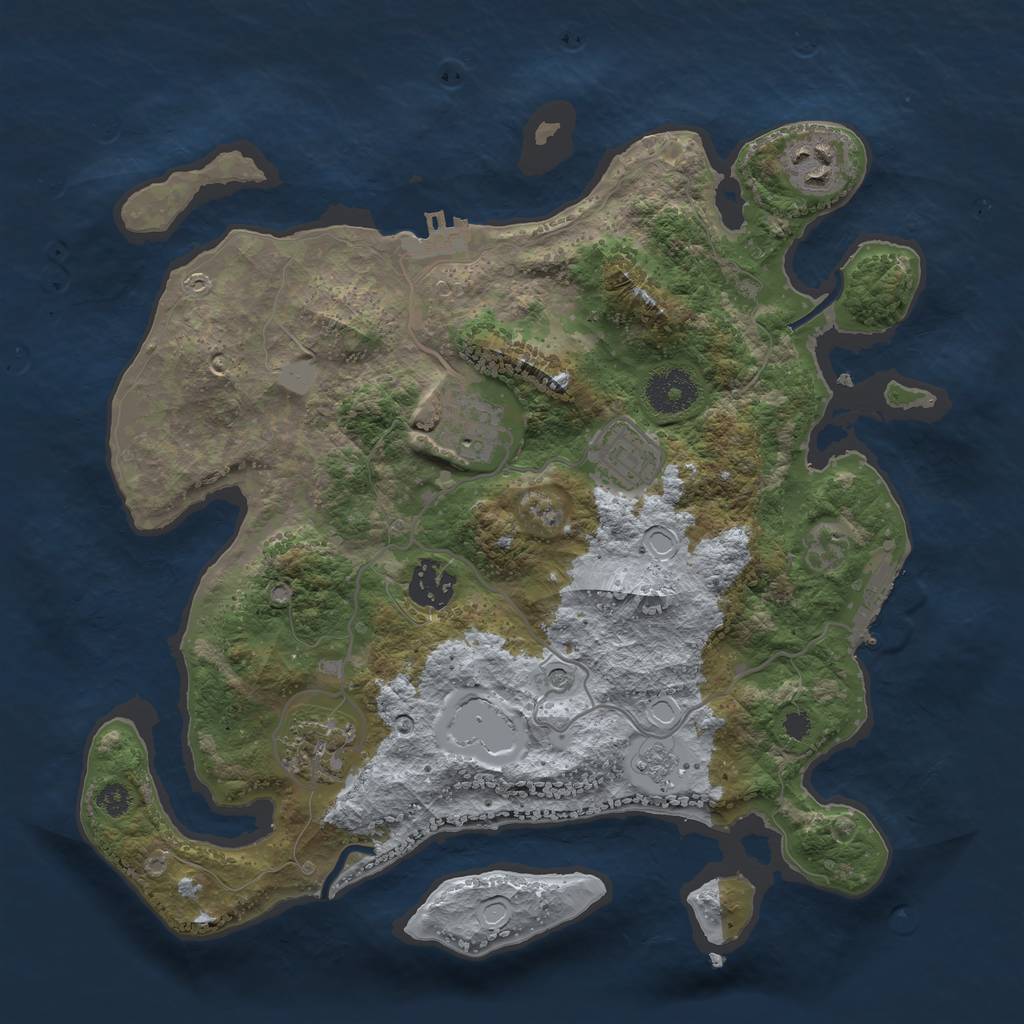 Rust Map: Procedural Map, Size: 3250, Seed: 32730, 14 Monuments