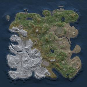 Thumbnail Rust Map: Procedural Map, Size: 3500, Seed: 1085836814, 13 Monuments