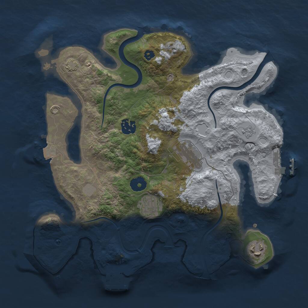 Rust Map: Procedural Map, Size: 3000, Seed: 5969402, 9 Monuments