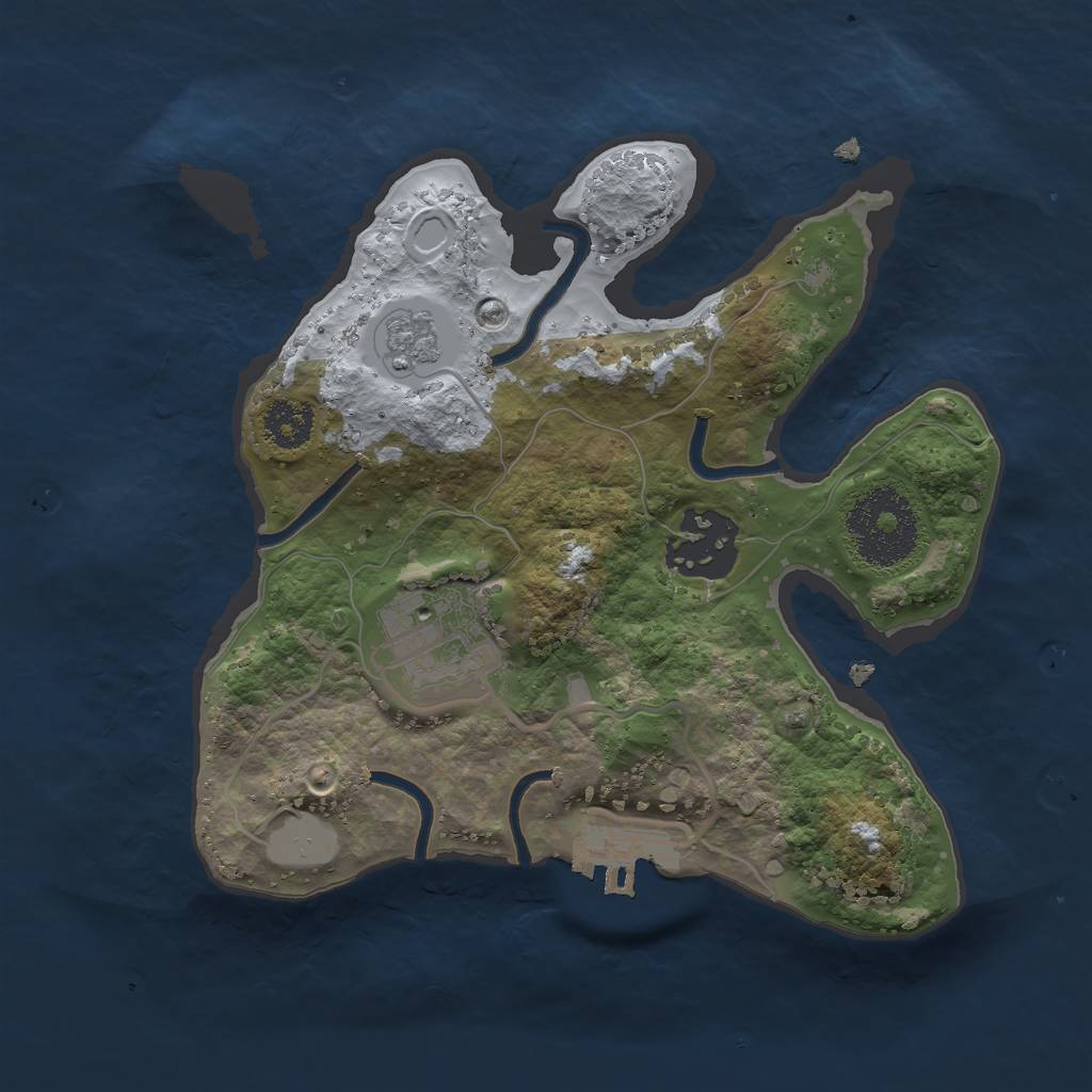 Rust Map: Procedural Map, Size: 2250, Seed: 80869470, 9 Monuments