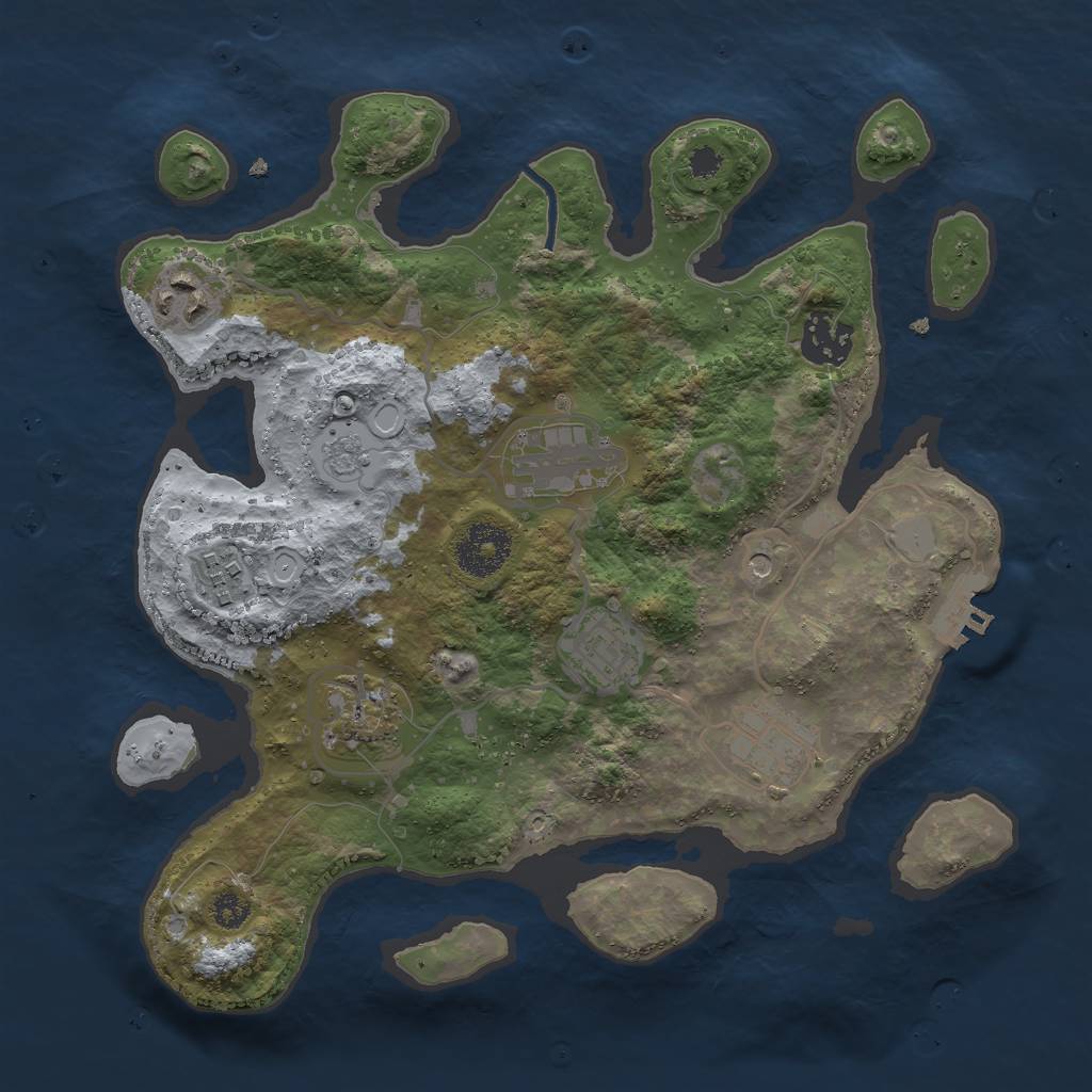 Rust Map: Procedural Map, Size: 3000, Seed: 1218, 15 Monuments