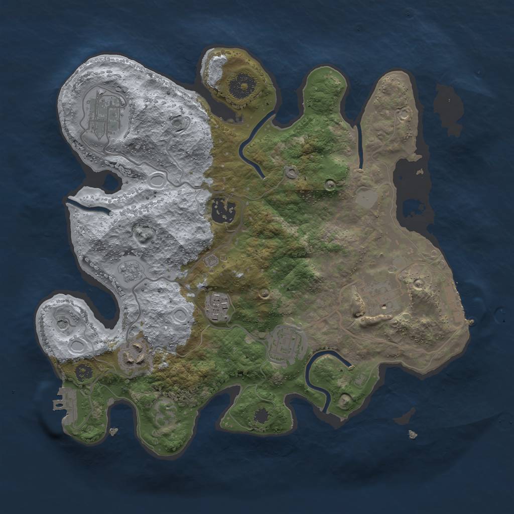 Rust Map: Procedural Map, Size: 3000, Seed: 544587483, 15 Monuments