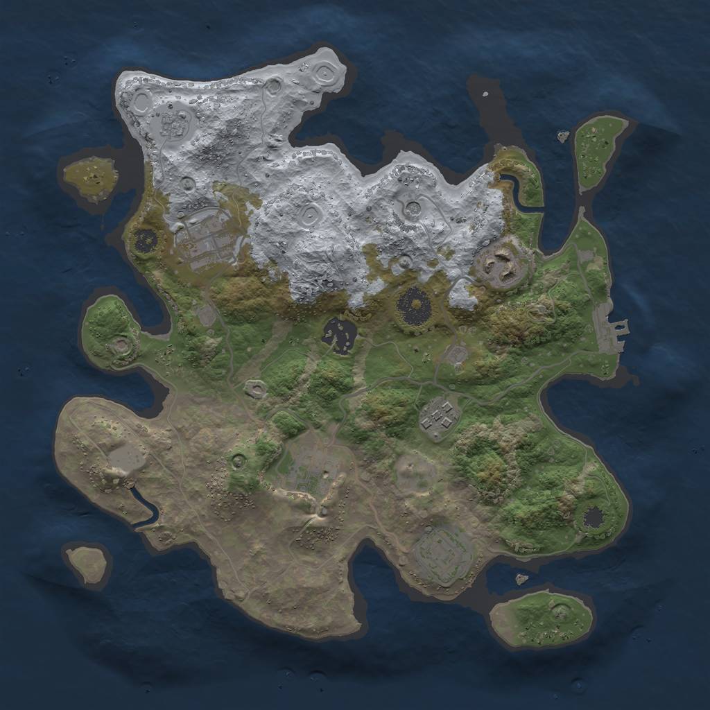 Rust Map: Procedural Map, Size: 3000, Seed: 93217, 14 Monuments