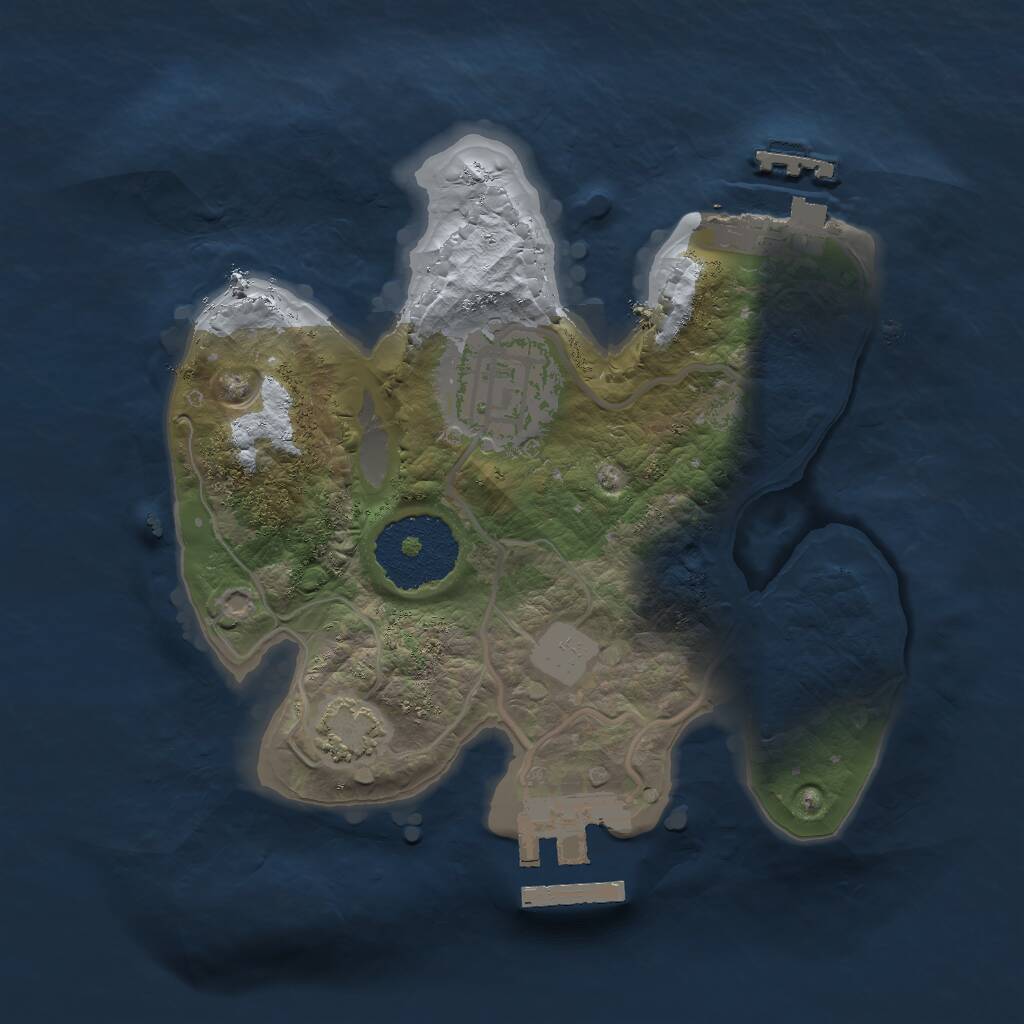 Rust Map: Procedural Map, Size: 2000, Seed: 357347, 5 Monuments