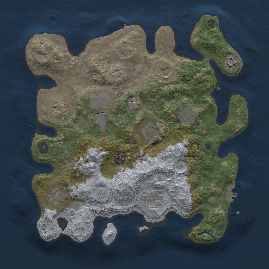 Rust Map: Procedural Map, Size: 3500, Seed: 994230598, 19 Monuments