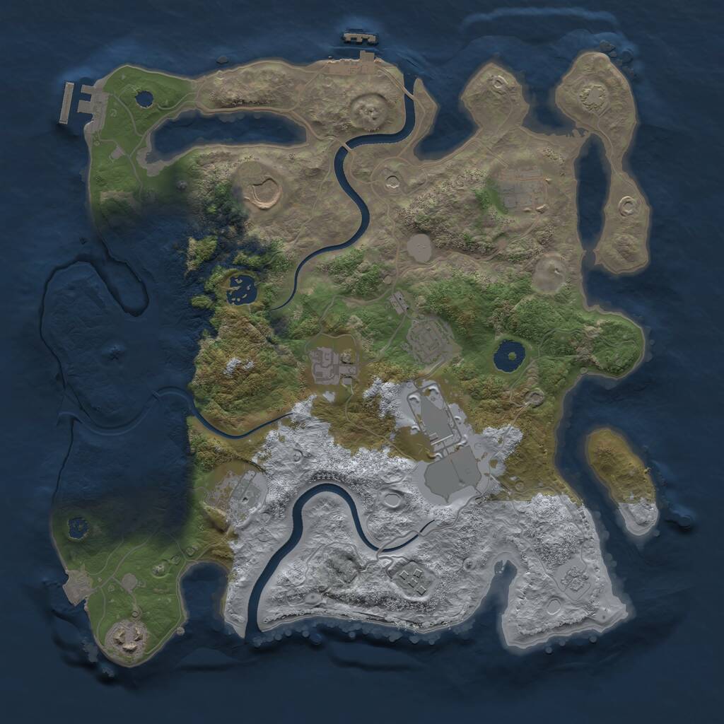 Rust Map: Procedural Map, Size: 3500, Seed: 95481650, 15 Monuments