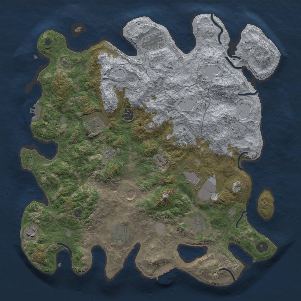 Rust Map: Procedural Map, Size: 4000, Seed: 1632145793, 17 Monuments