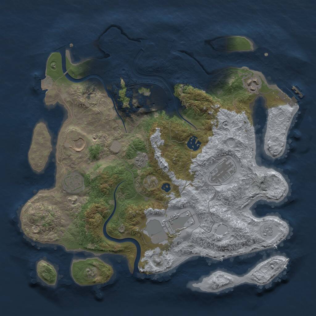 Rust Map: Procedural Map, Size: 3500, Seed: 26522129, 13 Monuments