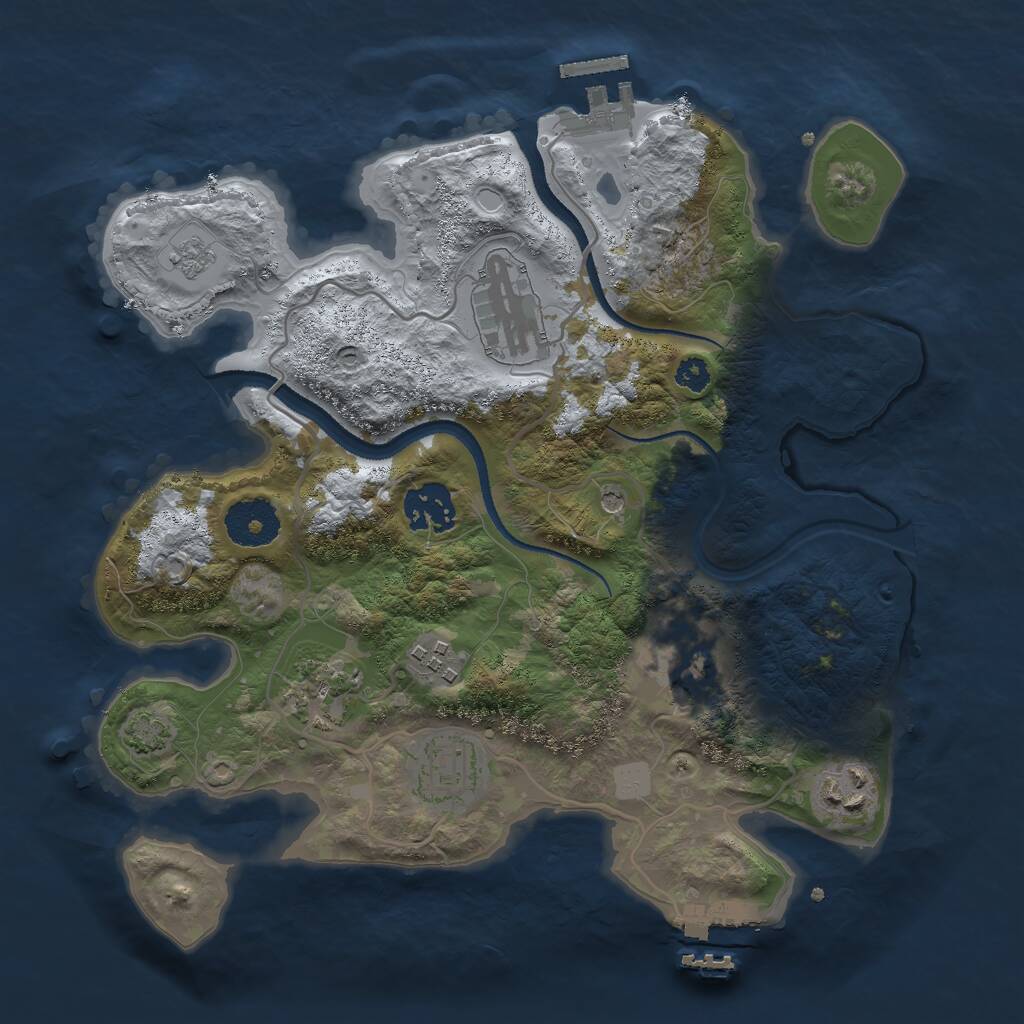 Rust Map: Procedural Map, Size: 3000, Seed: 83878984, 13 Monuments