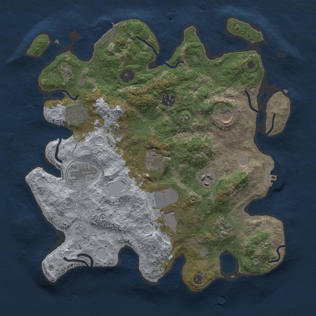 Rust Map: Procedural Map, Size: 3500, Seed: 67371229, 15 Monuments