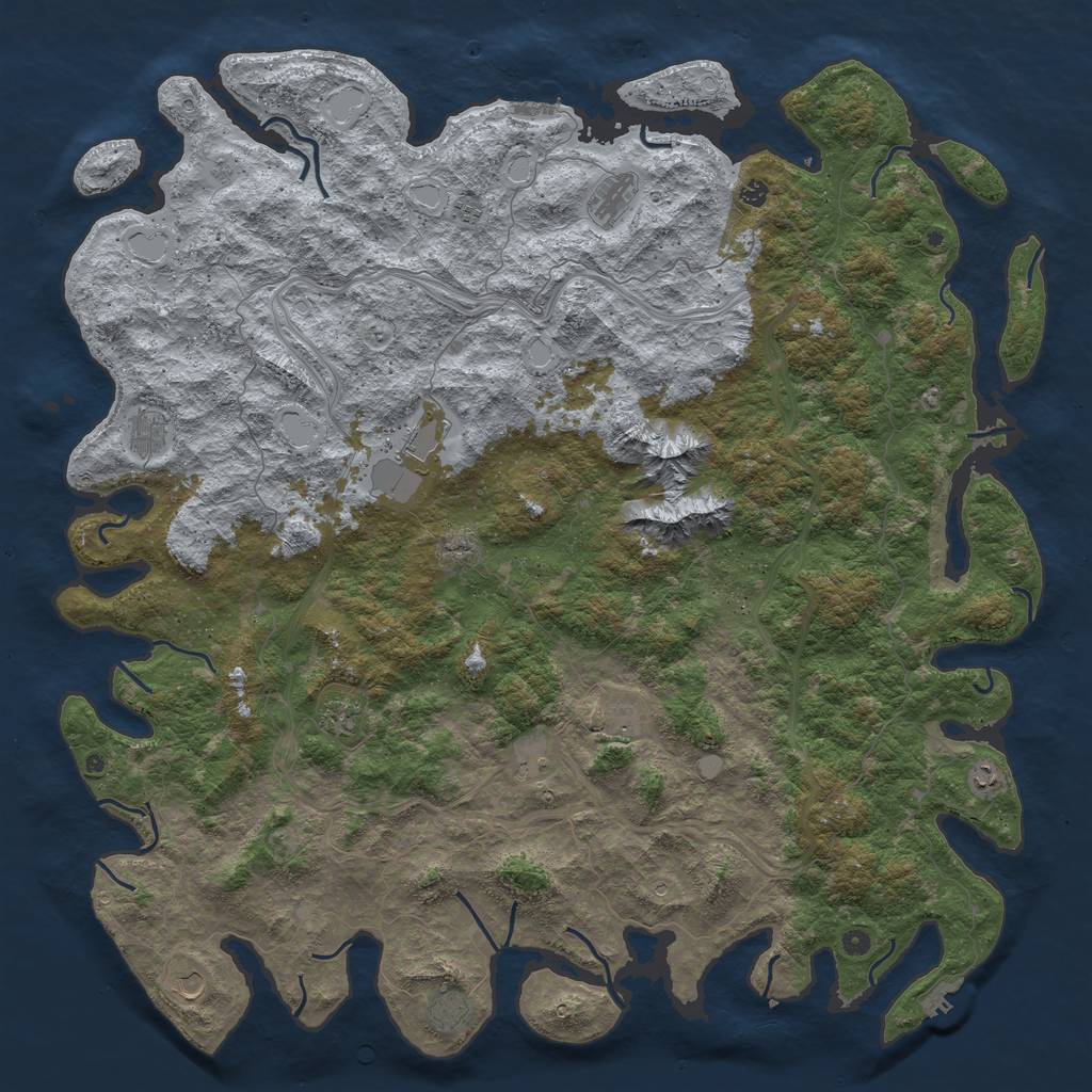 Rust Map: Procedural Map, Size: 6000, Seed: 1159298123, 20 Monuments