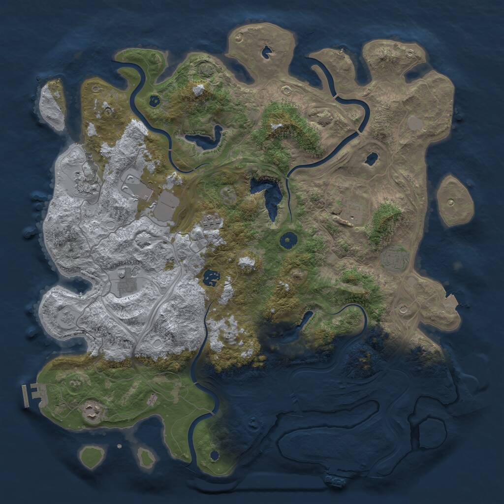 Rust Map: Procedural Map, Size: 4500, Seed: 387538133, 14 Monuments