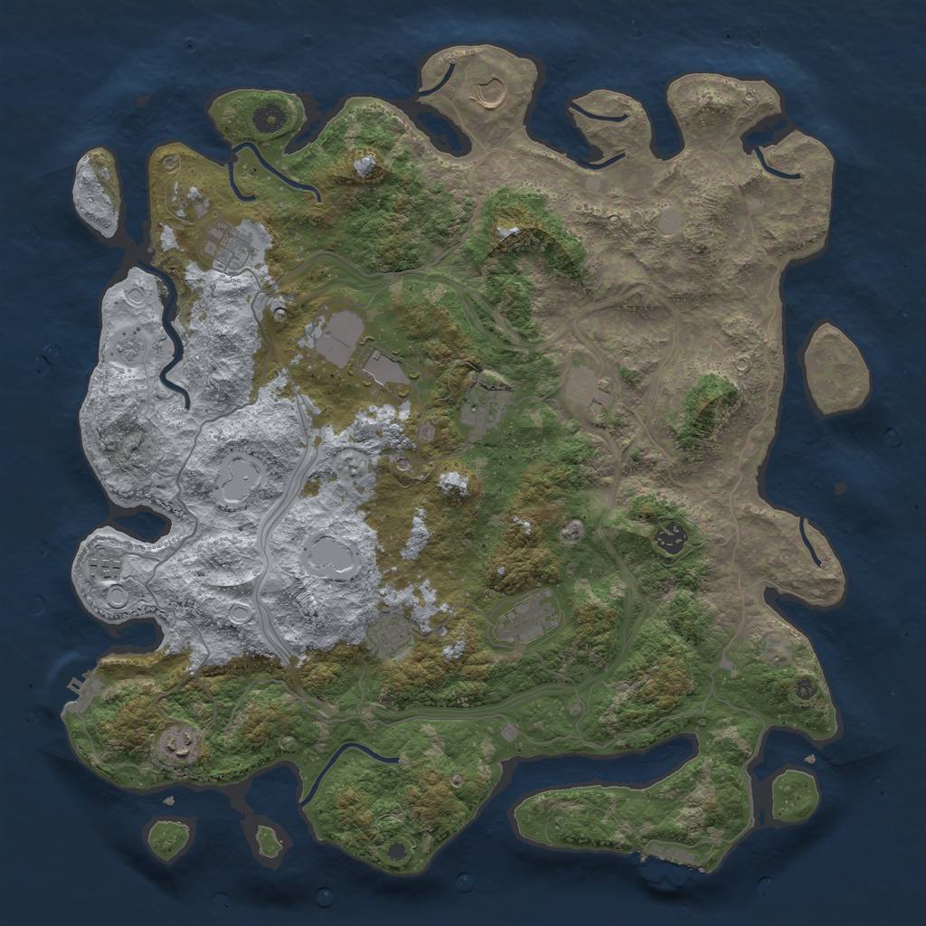 Rust Map: Procedural Map, Size: 4500, Seed: 387538133, 19 Monuments