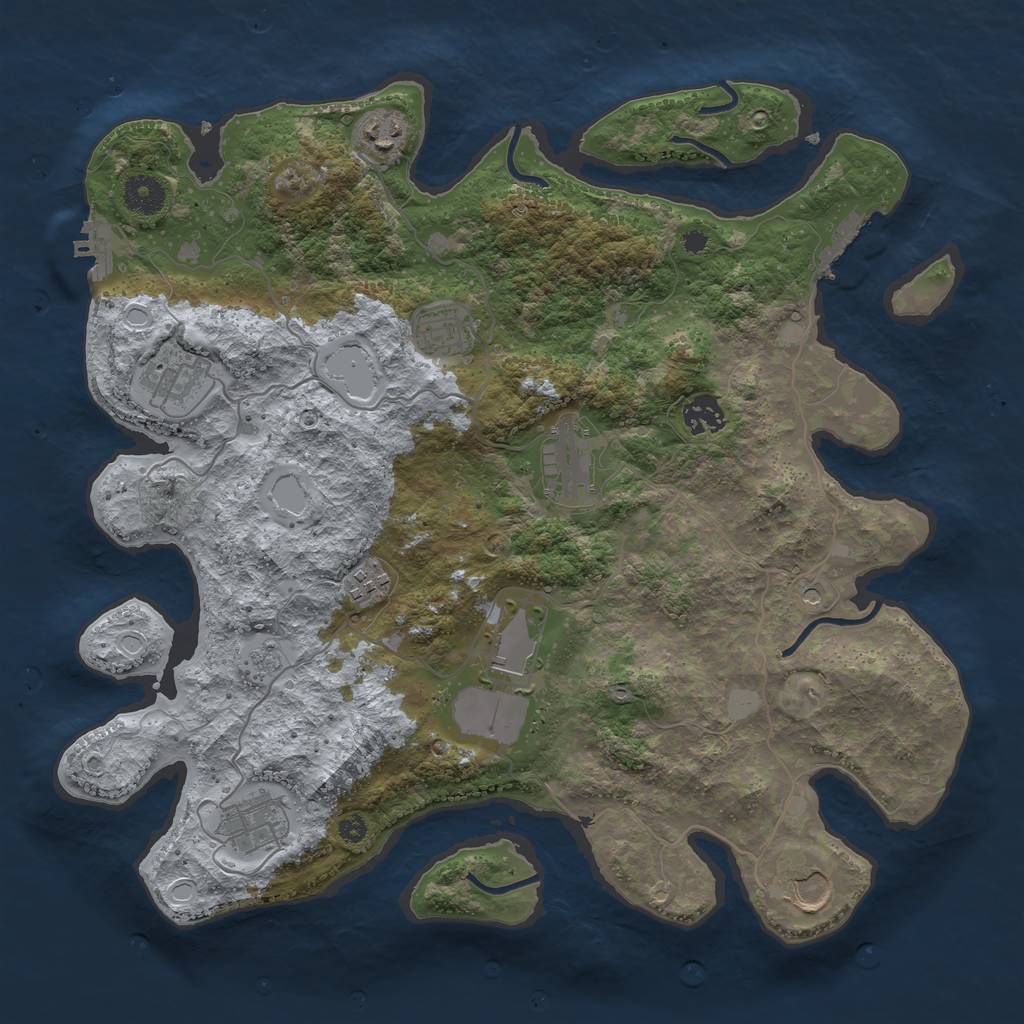 Rust Map: Procedural Map, Size: 3750, Seed: 1633796575, 18 Monuments