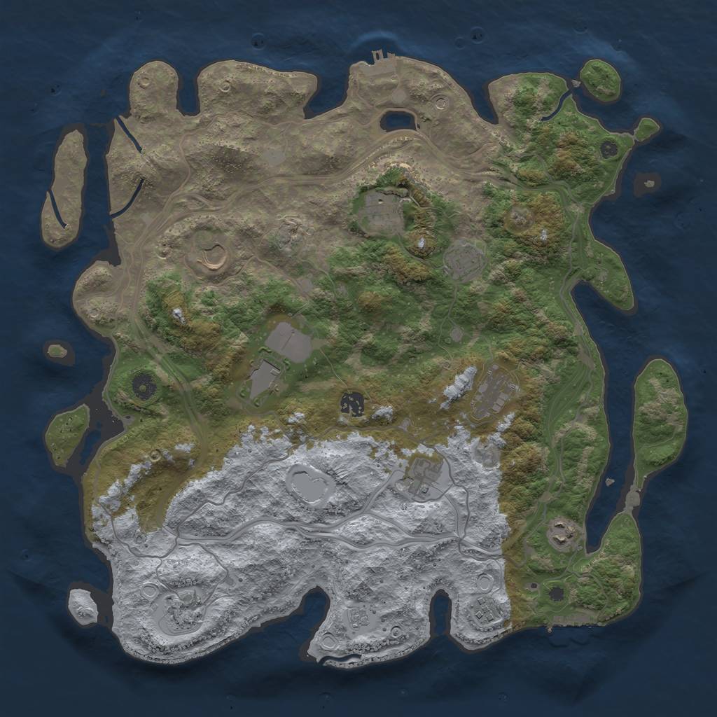 Rust Map: Procedural Map, Size: 4250, Seed: 855962588, 19 Monuments