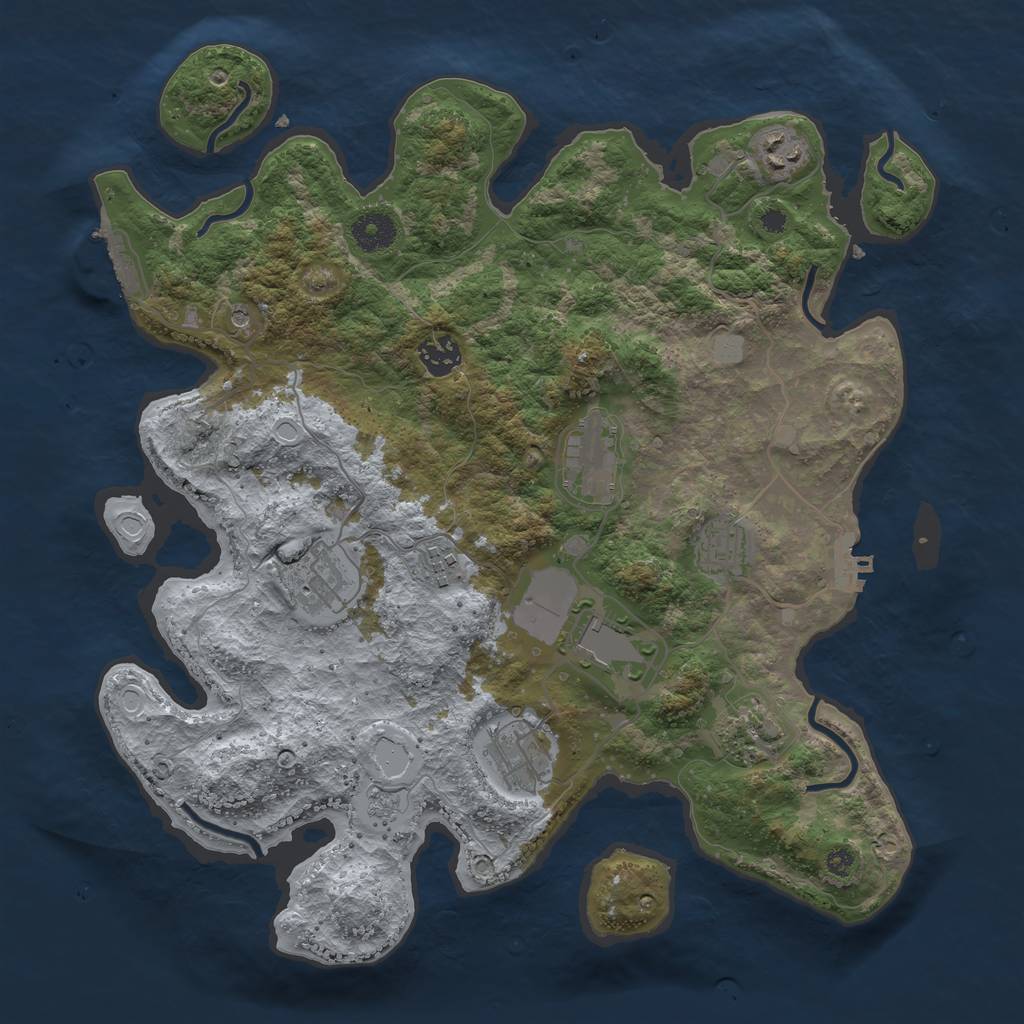 Rust Map: Procedural Map, Size: 3700, Seed: 1904974994, 18 Monuments