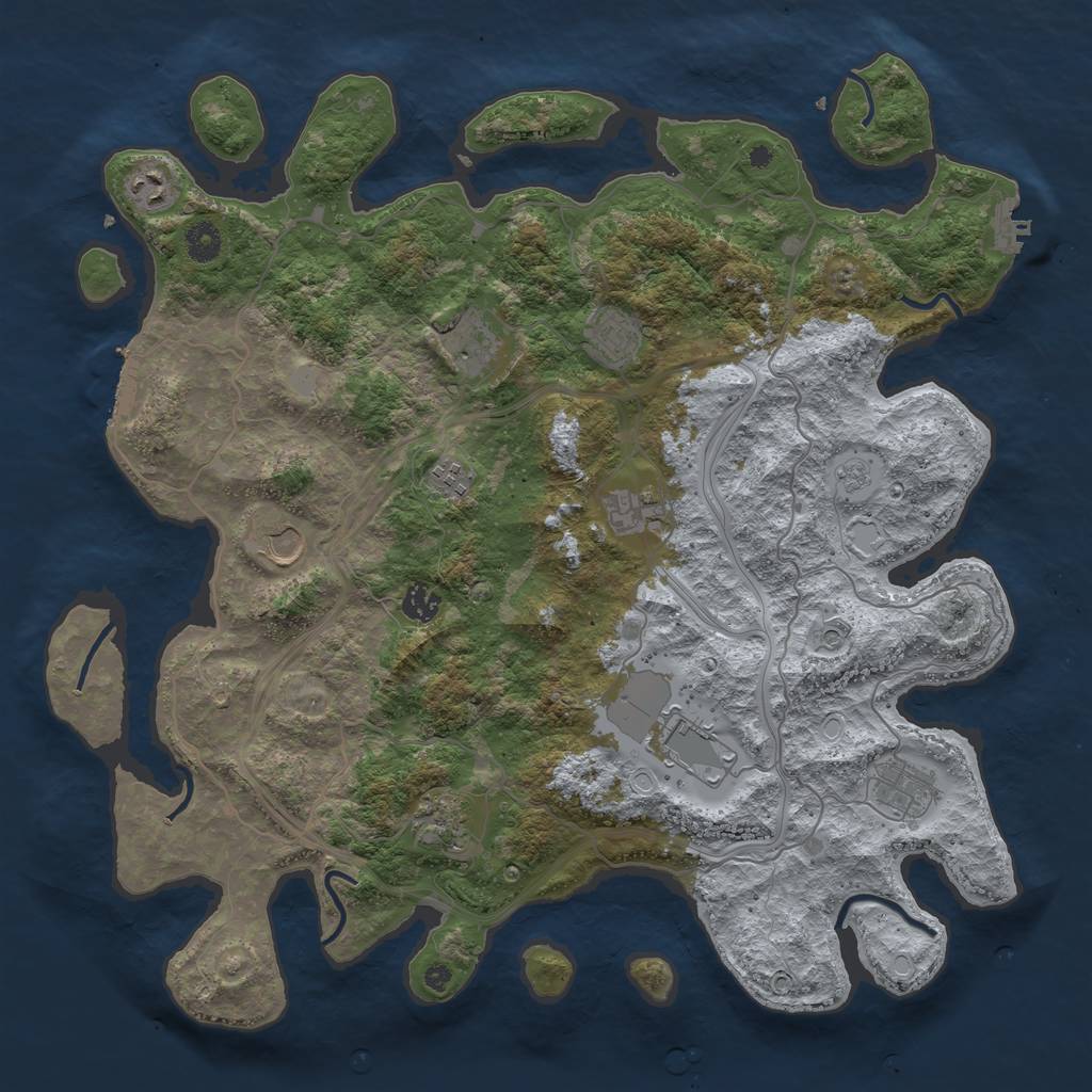 Rust Map: Procedural Map, Size: 4250, Seed: 156431352, 17 Monuments