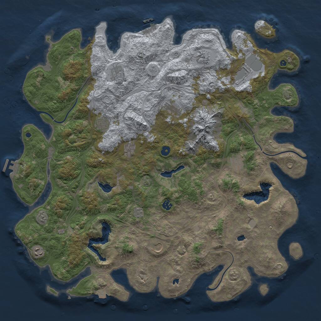 Rust Map: Procedural Map, Size: 5000, Seed: 1767653229, 17 Monuments