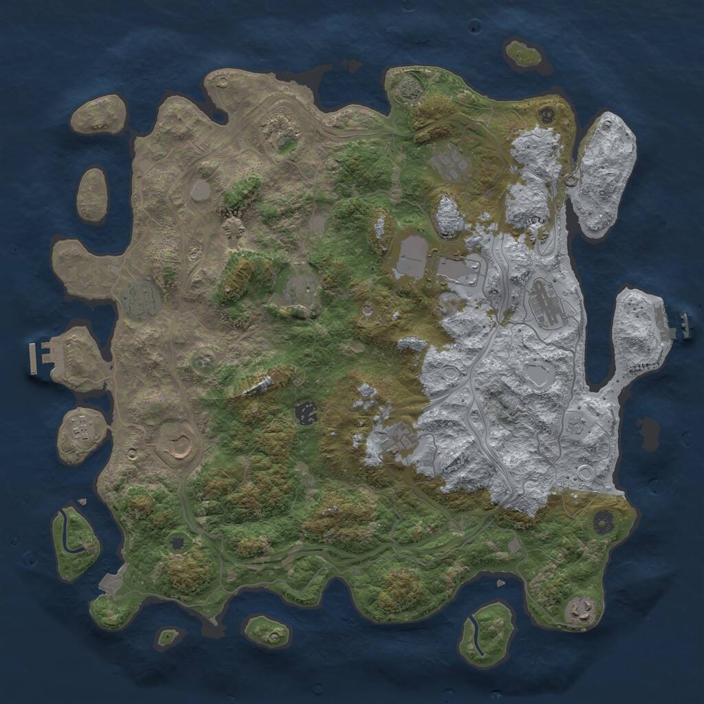 Rust Map: Procedural Map, Size: 4500, Seed: 4561, 17 Monuments