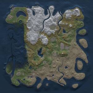 Thumbnail Rust Map: Procedural Map, Size: 4500, Seed: 2011984214, 16 Monuments