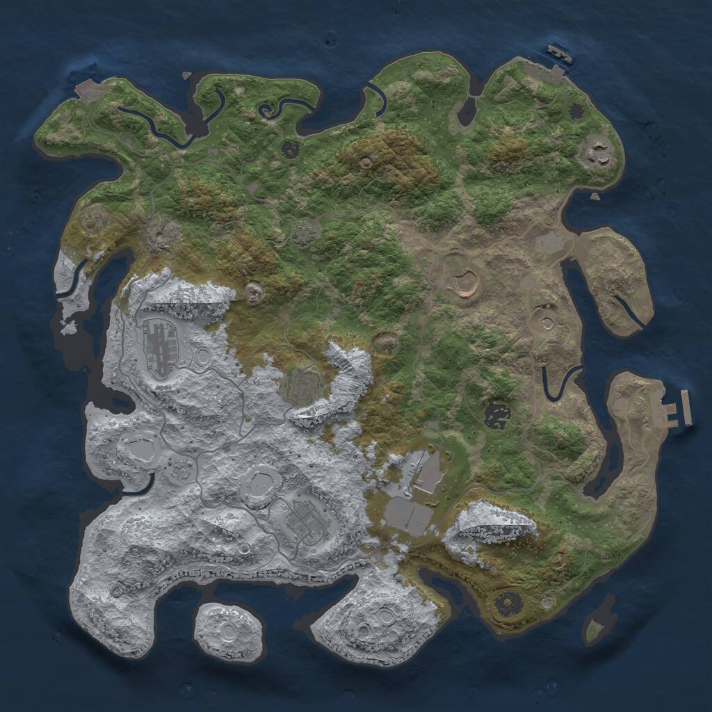 Rust Map: Procedural Map, Size: 4000, Seed: 1656470957, 13 Monuments