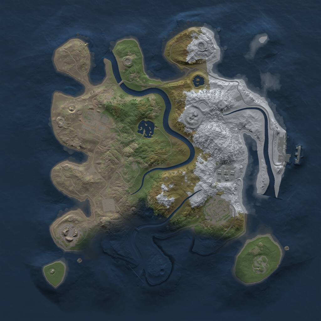 Rust Map: Procedural Map, Size: 2800, Seed: 4096, 7 Monuments