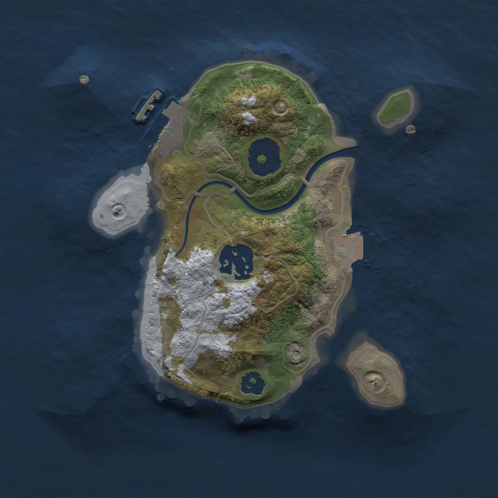 Rust Map: Procedural Map, Size: 2100, Seed: 100, 3 Monuments