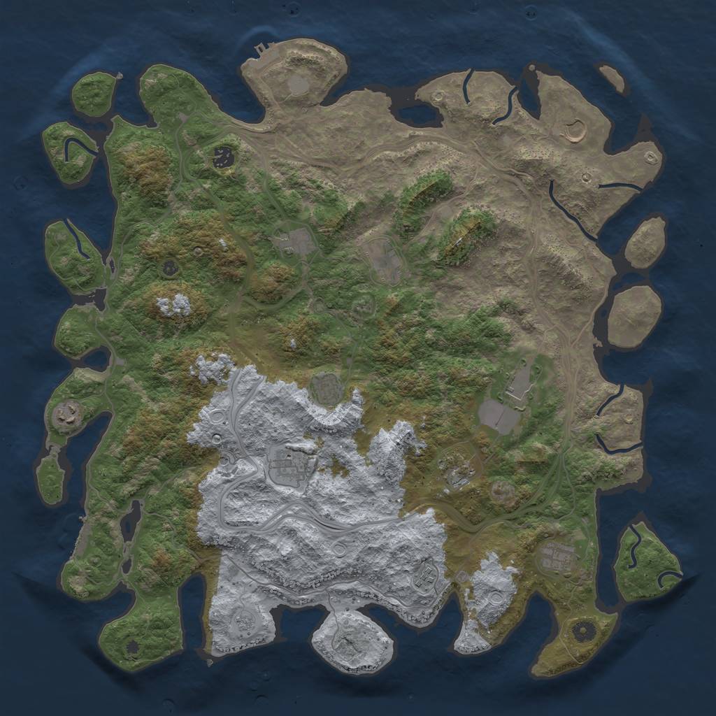 Rust Map: Procedural Map, Size: 4800, Seed: 37564555, 20 Monuments
