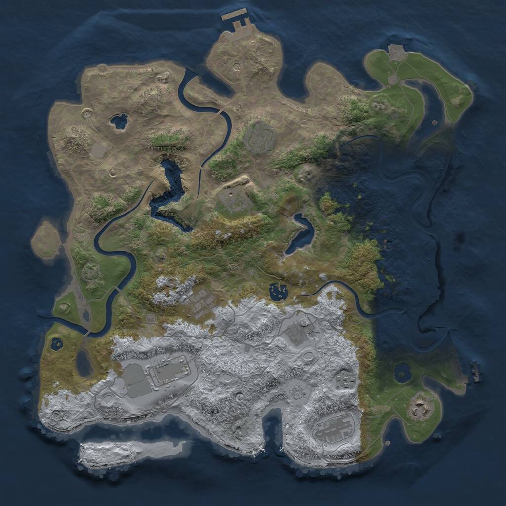 Rust Map: Procedural Map, Size: 4000, Seed: 198339146, 15 Monuments