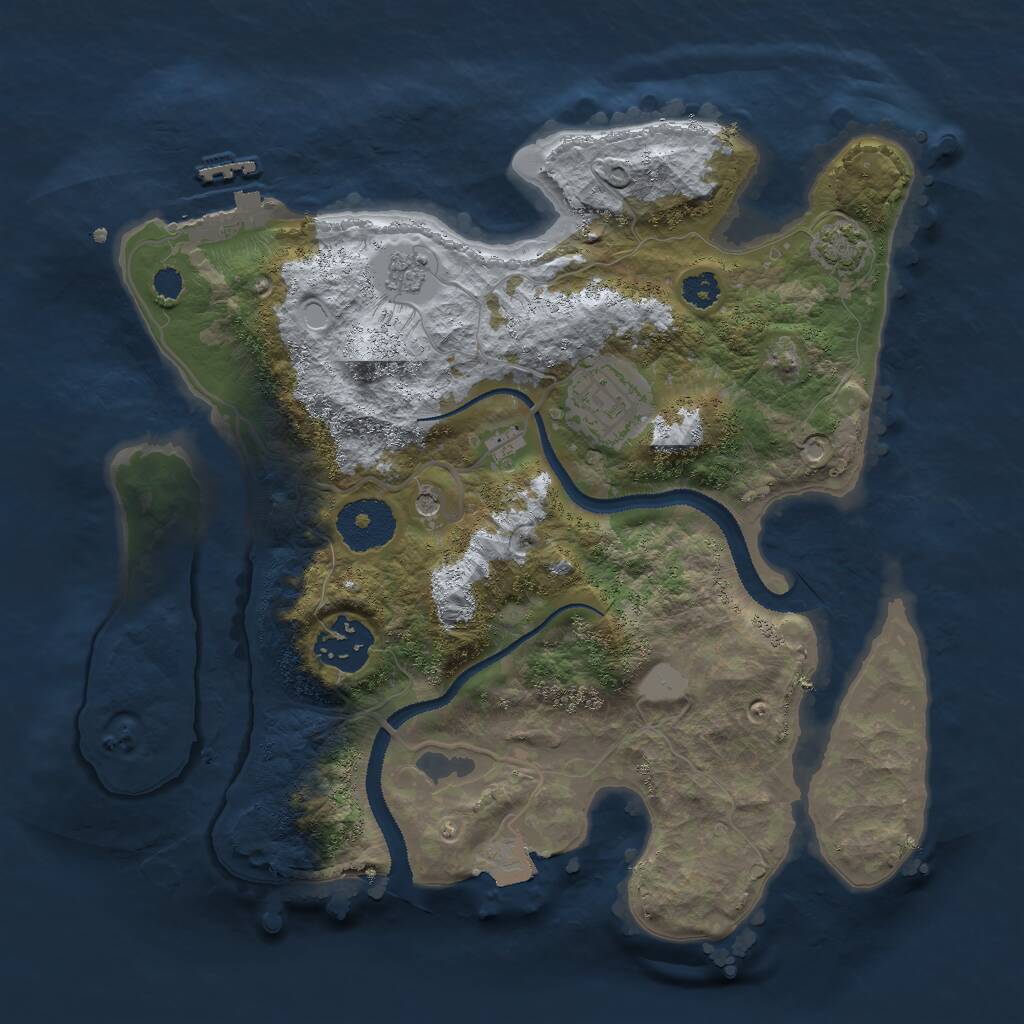 Rust Map: Procedural Map, Size: 2800, Seed: 9519, 7 Monuments