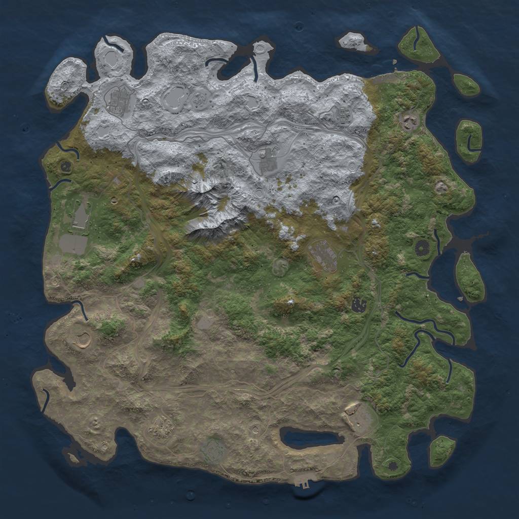 Rust Map: Procedural Map, Size: 5000, Seed: 32973469, 20 Monuments