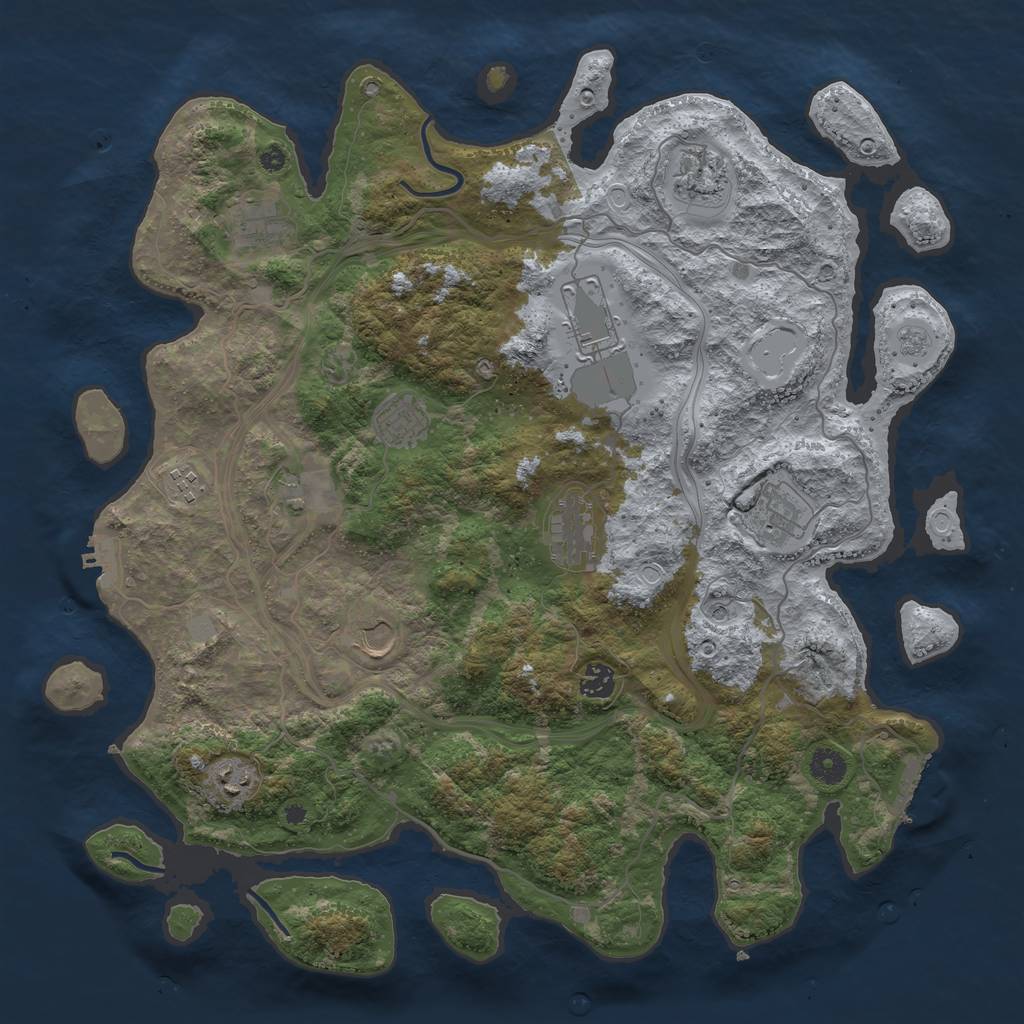 Rust Map: Procedural Map, Size: 4250, Seed: 314199576, 20 Monuments