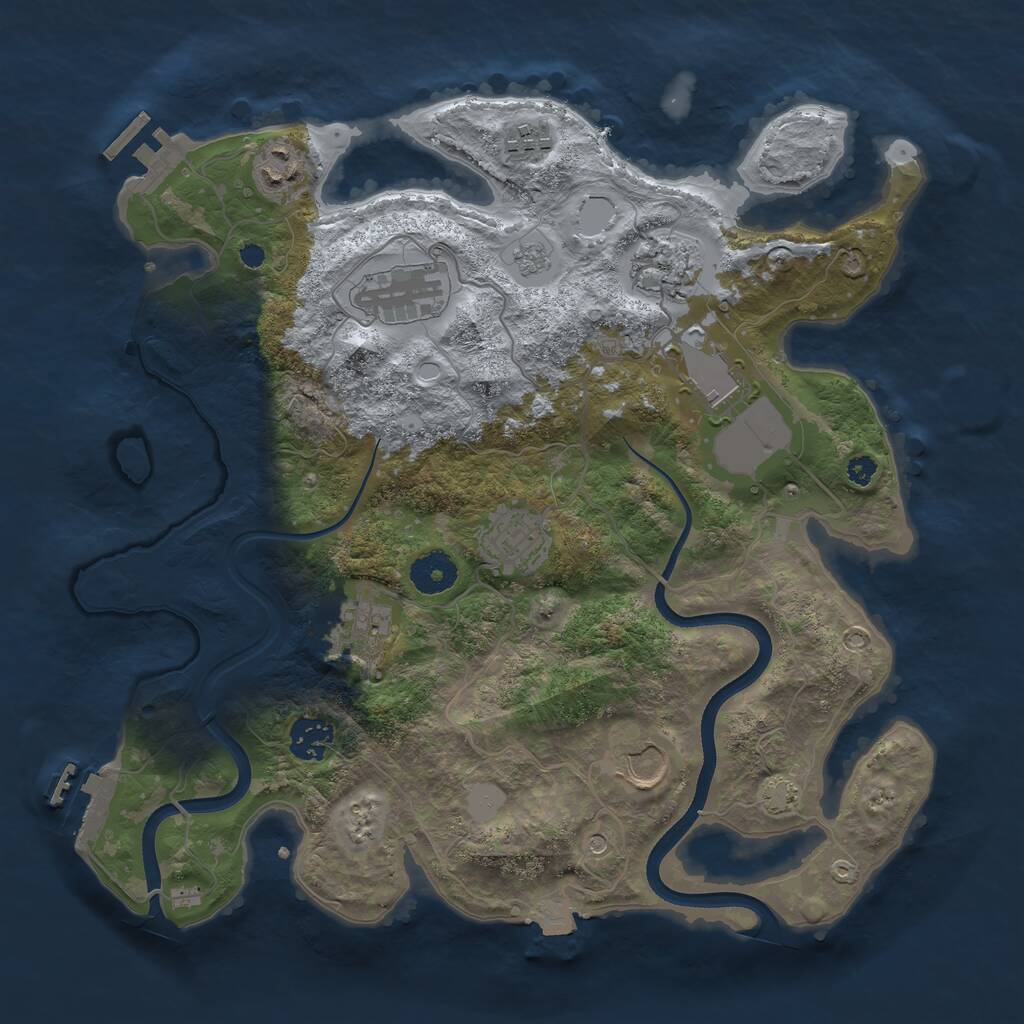 Rust Map: Procedural Map, Size: 3500, Seed: 22449661, 15 Monuments