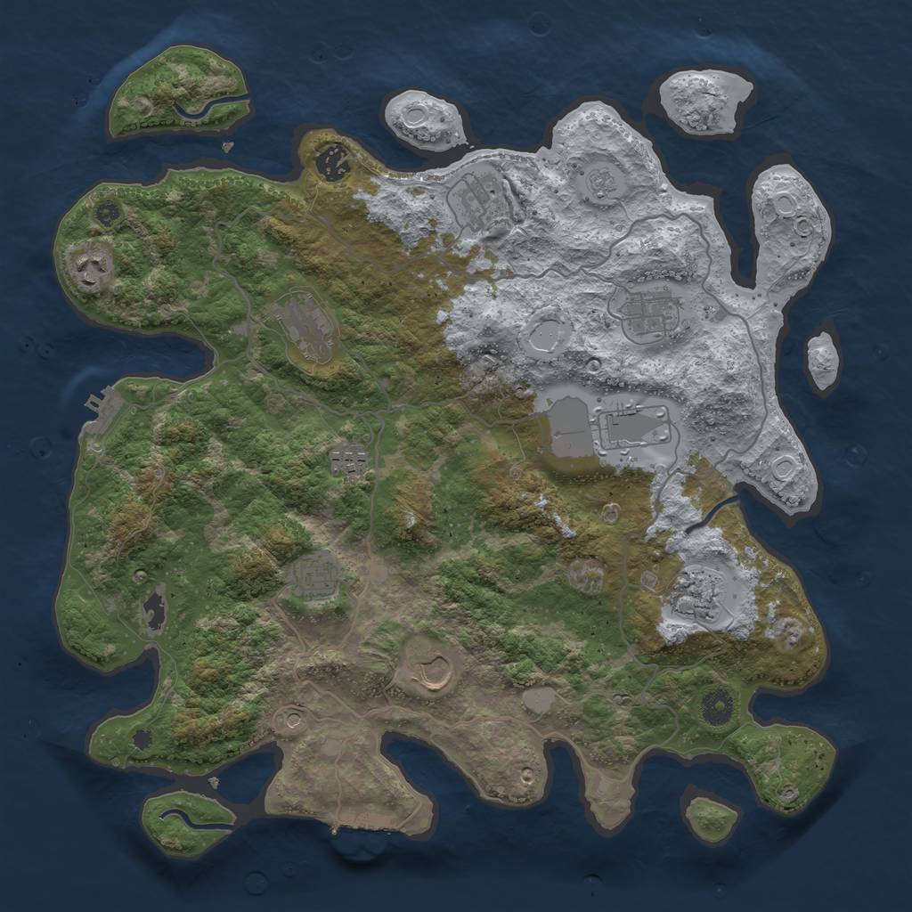 Rust Map: Procedural Map, Size: 4000, Seed: 338606167, 19 Monuments