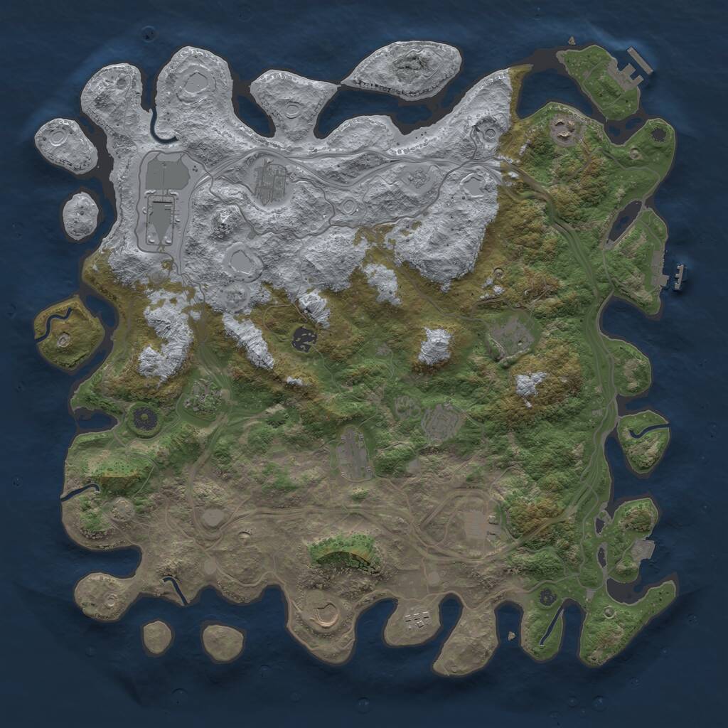 Rust Map: Procedural Map, Size: 4500, Seed: 403516673, 17 Monuments