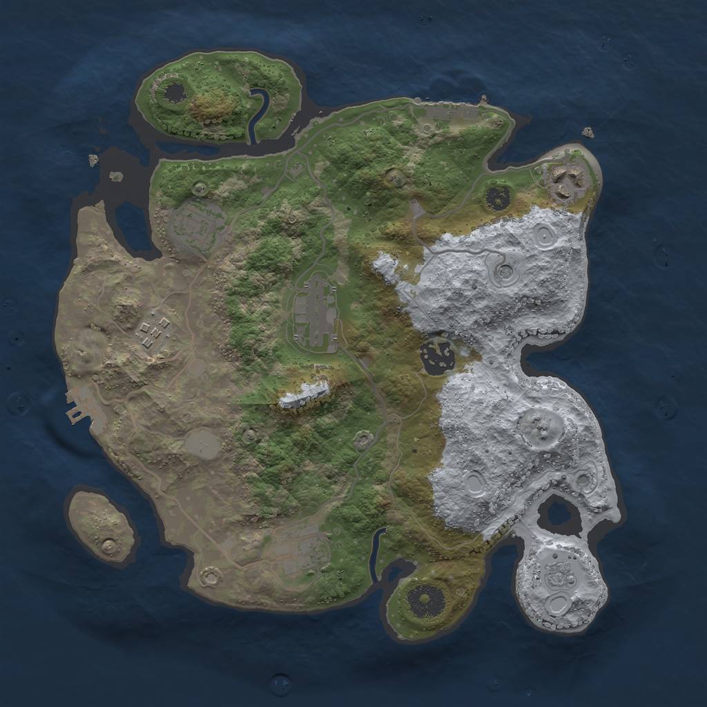 Rust Map: Procedural Map, Size: 3000, Seed: 55178, 15 Monuments