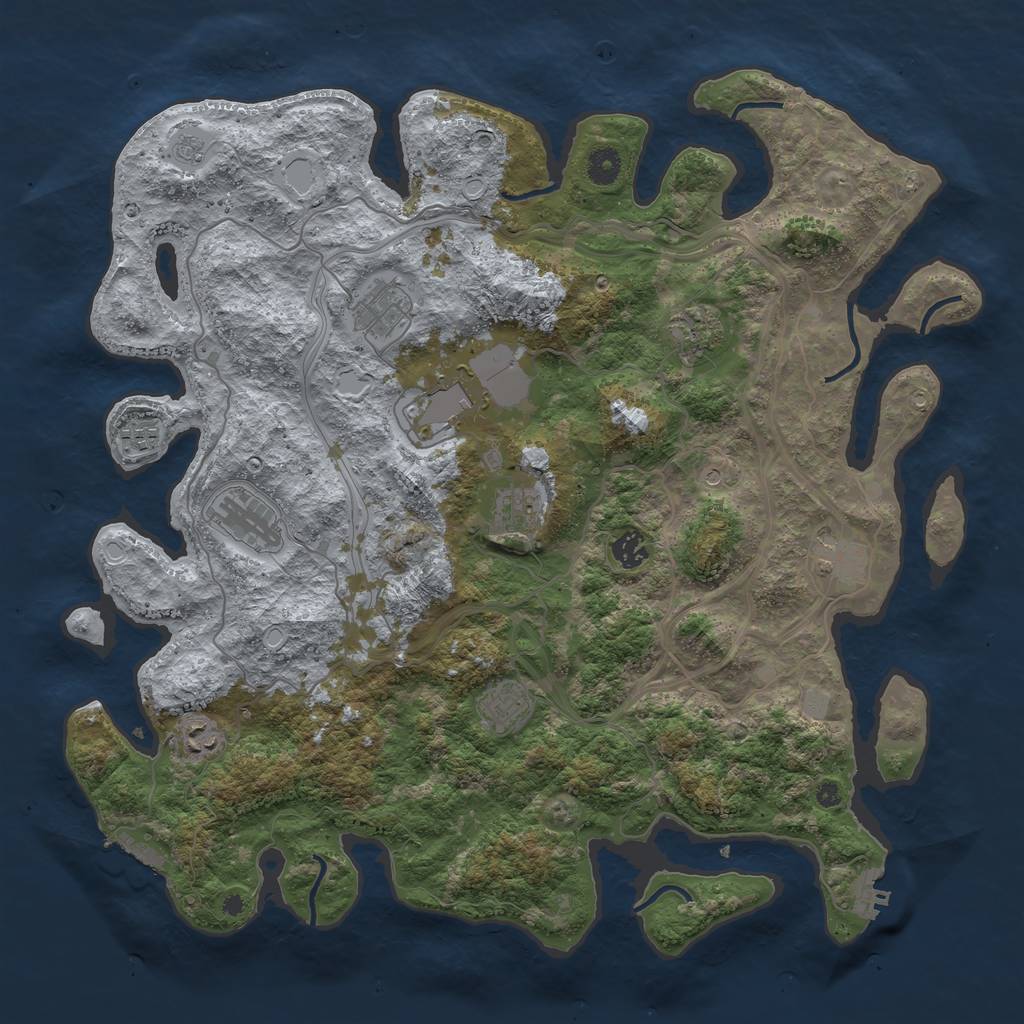 Rust Map: Procedural Map, Size: 4300, Seed: 51555567, 19 Monuments