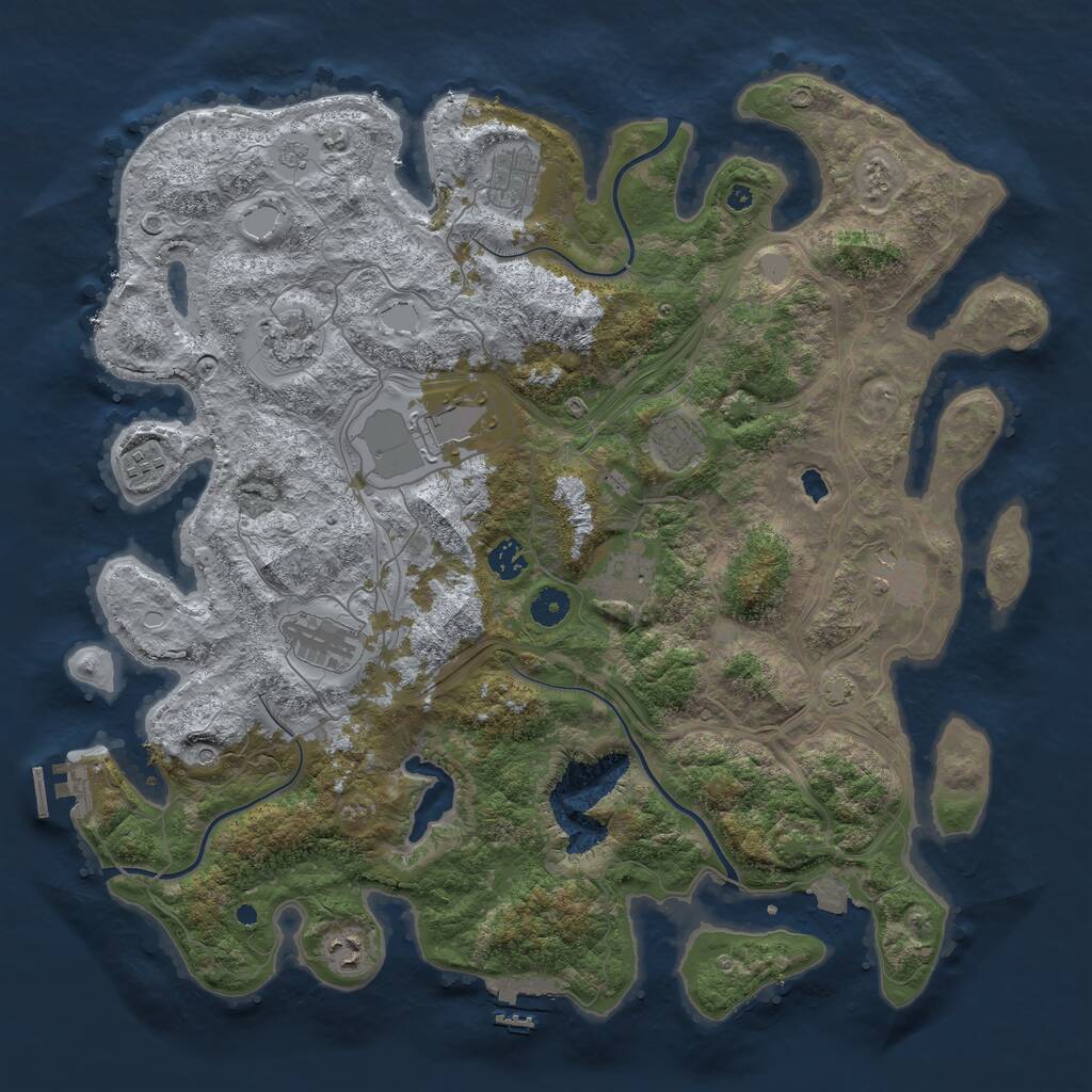 Rust Map: Procedural Map, Size: 4300, Seed: 51555567, 16 Monuments