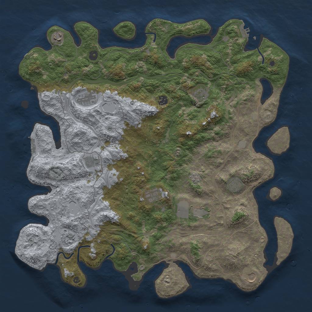 Rust Map: Procedural Map, Size: 4800, Seed: 1603749788, 20 Monuments