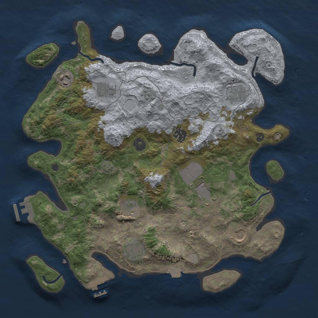 Rust Map: Procedural Map, Size: 3700, Seed: 195780, 15 Monuments