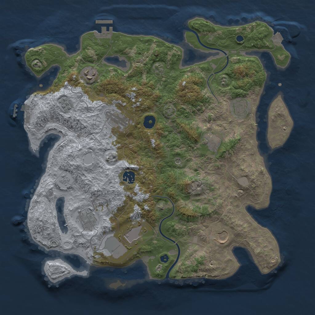 Rust Map: Procedural Map, Size: 3750, Seed: 38274771, 15 Monuments