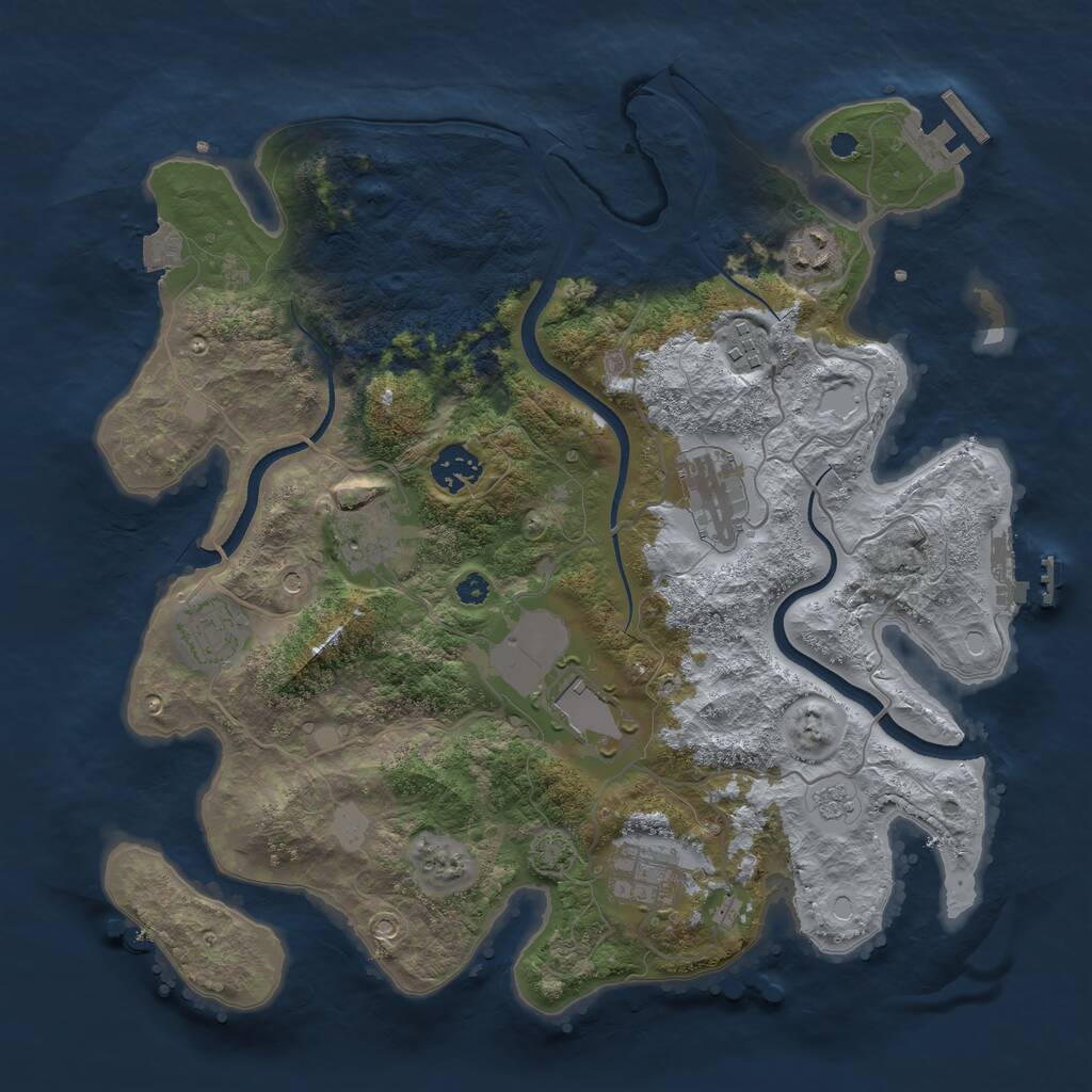 Rust Map: Procedural Map, Size: 3500, Seed: 93021714, 14 Monuments